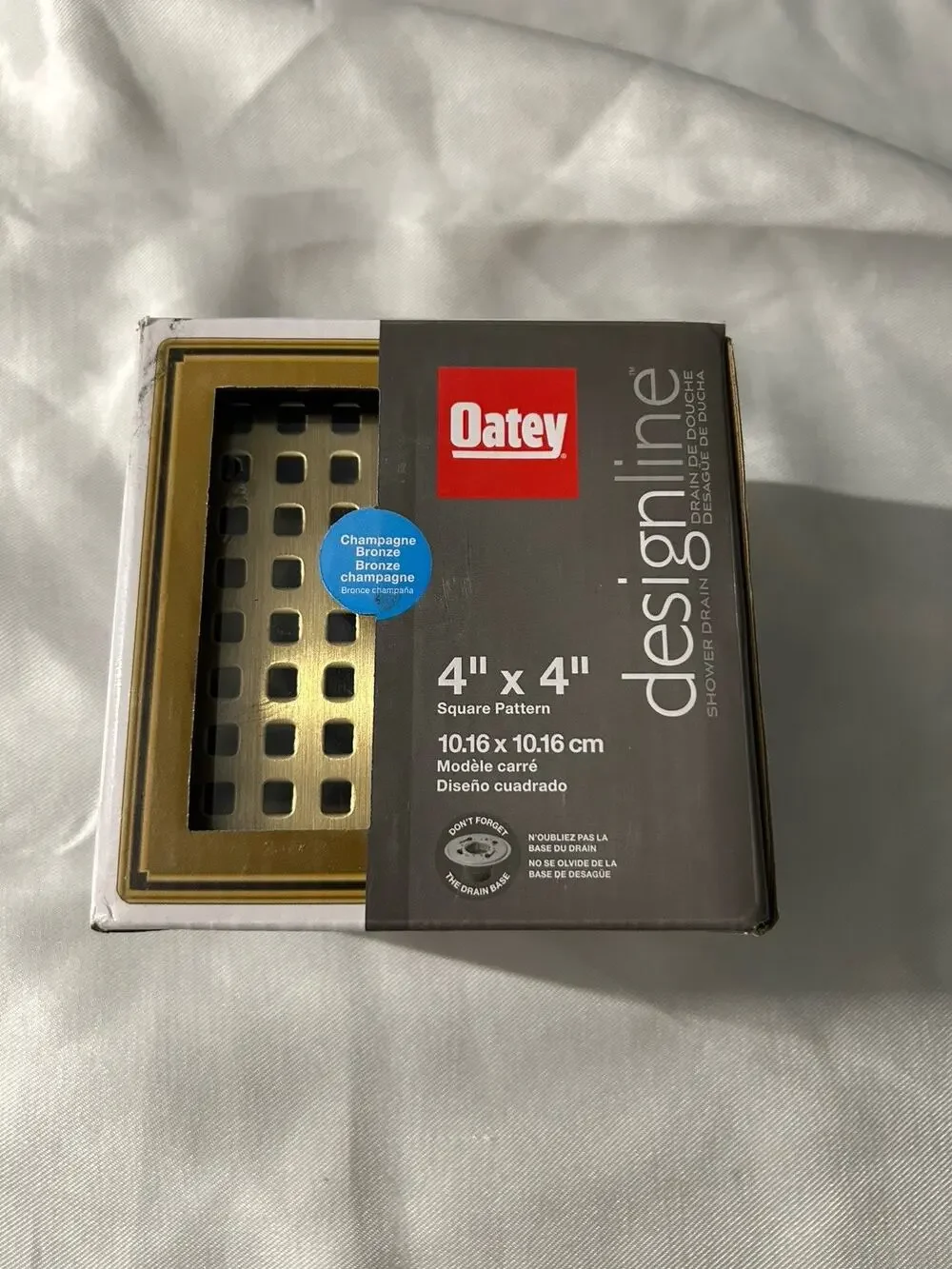Oatey 4 in. x 4 in Stainless Steel Square Shower Drain with Square Pattern Drain